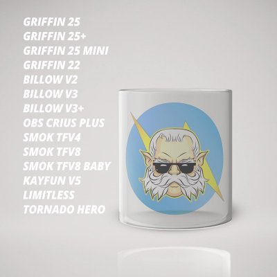 Скло для Атомайзери (бака) з малюнком Biker Elf