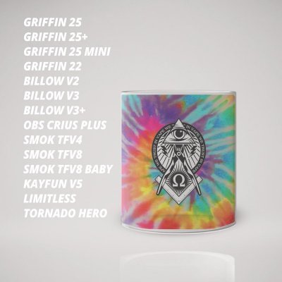 Скло для Атомайзери (бака) з малюнком Omega Rainbow