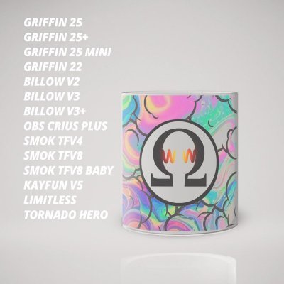 Glass Atomizer (tank) with a drawing In Vape We Trust